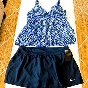 Ruffled Tankini Swimsuit With Swim Skirt